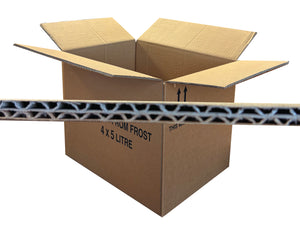 Open cardboard box in the background with the board grade in the foreground