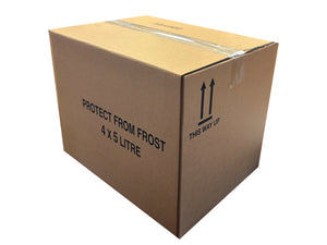 Cardboard box with shipping instructions on a white background