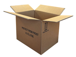 A printed box with 'protect from frost' printed on the larger panels