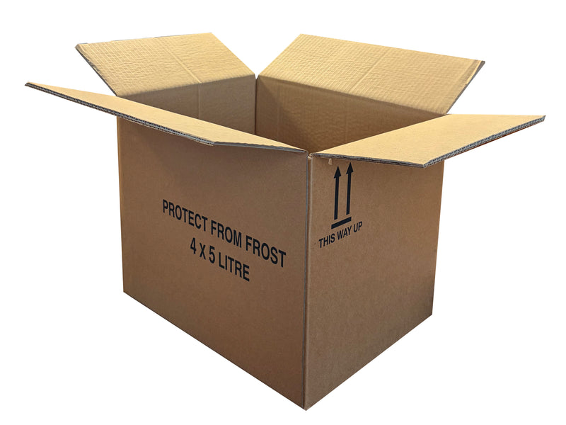 A printed box with 'protect from frost' printed on the larger panels