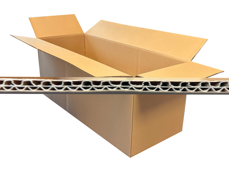 Open cardboard box with a focus on the corrugated structure.