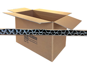 810mm x 455mm x 520mm Cardboard box with corrugated interior on a white background