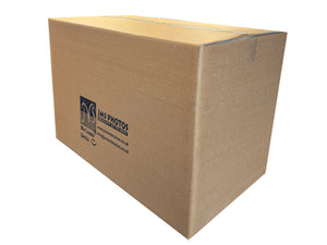 Cardboard box with 'JMS Photos' logo on a white background