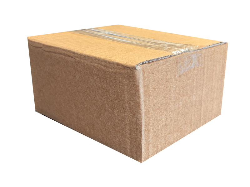 170mm x 150mm x 87mm Cardboard box with a brown exterior and gold tape on a white background