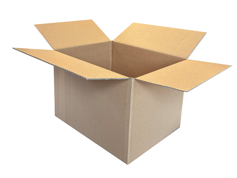 Plain cardboard box measuring 290mm x 227mm x 187mm