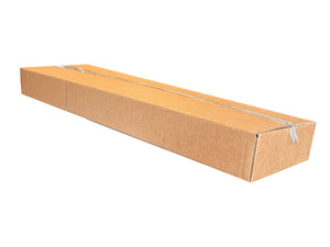 Long cardboard box on a white background