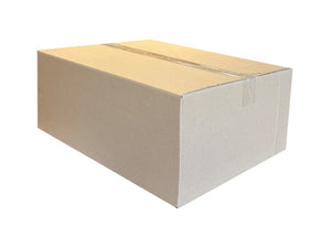 A box measuring 475mm x 395mm x 180mm, sealed with clear tape