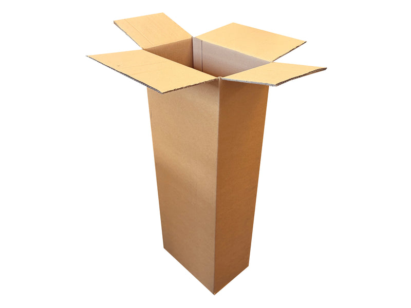 A tall box measuring 285mm x 180mm x 910mm