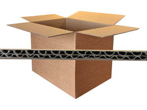 620mm x 440mm x 460mm cardboard box with a cross-section showing corrugated layers on a white background