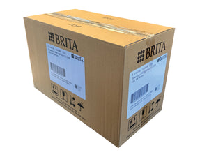 Cardboard box with Brita branding on a white background