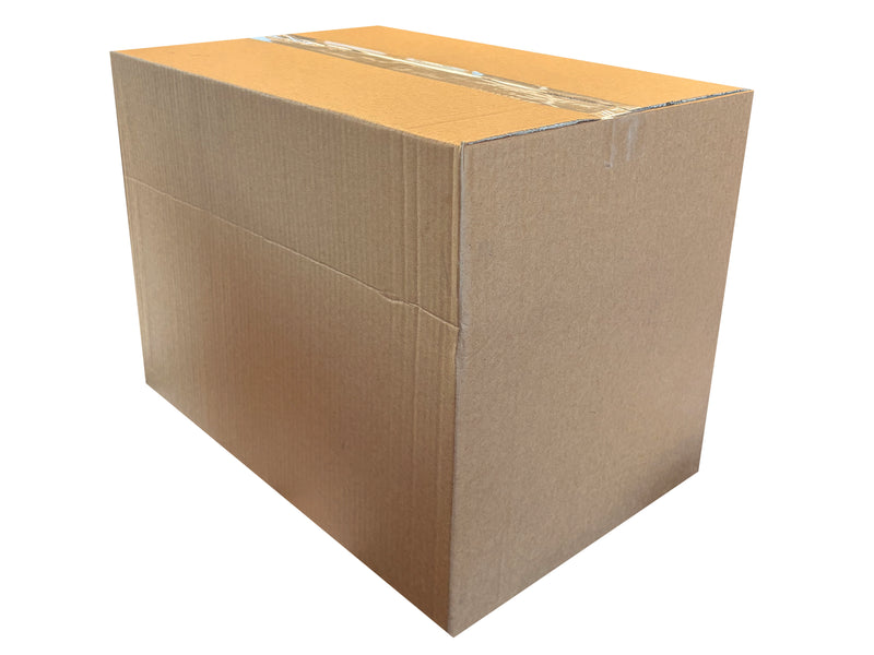 A closed cardboard packing box measuring 470mm x 315mm x 345mm