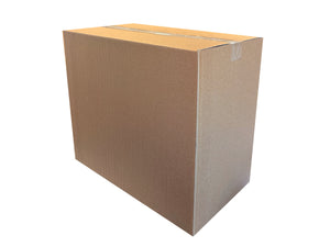 A plain brown cardboard box shown at an angle on a clean white background.