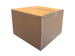 A plain brown cardboard box with a taped top seam, shown on a clean white background.