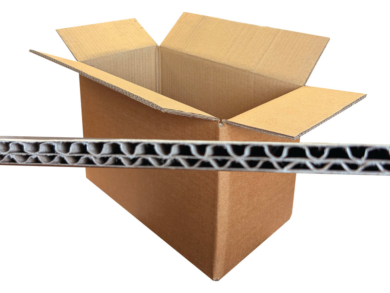 Box measuring 370mm x 215mm x 250mm with an image of the board flute