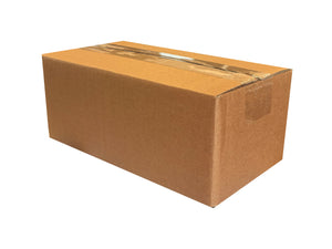 A plain brown cardboard box sealed with clear tape, shown on a clean white background.