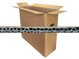 Box with image of the board profile and opened hand hole