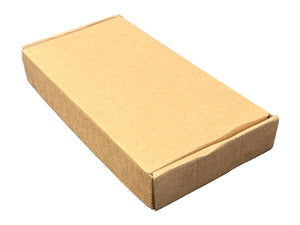 A plain brown cardboard box with a hinged lid, shown at an angle on a solid white background.