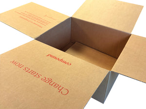 New Printed Strong Single Wall Box - 410mm x 355mm x 190mm