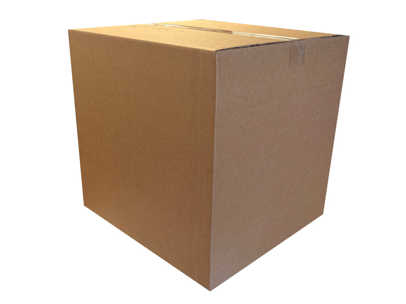 A plain brown cardboard box with a flat top and sealed seams, shown on a clean white background.