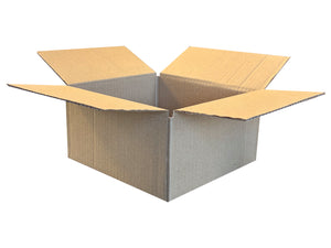 A 200mm x 190mm x 98mm, plain box on a white backdrop