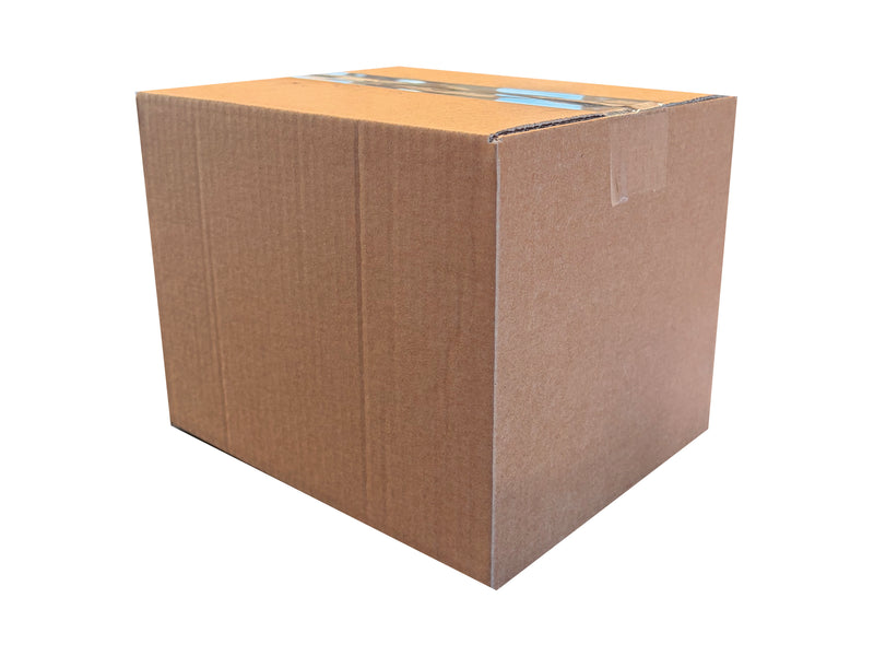 239mm x 193mm x 172mm box, sealed with clear tape