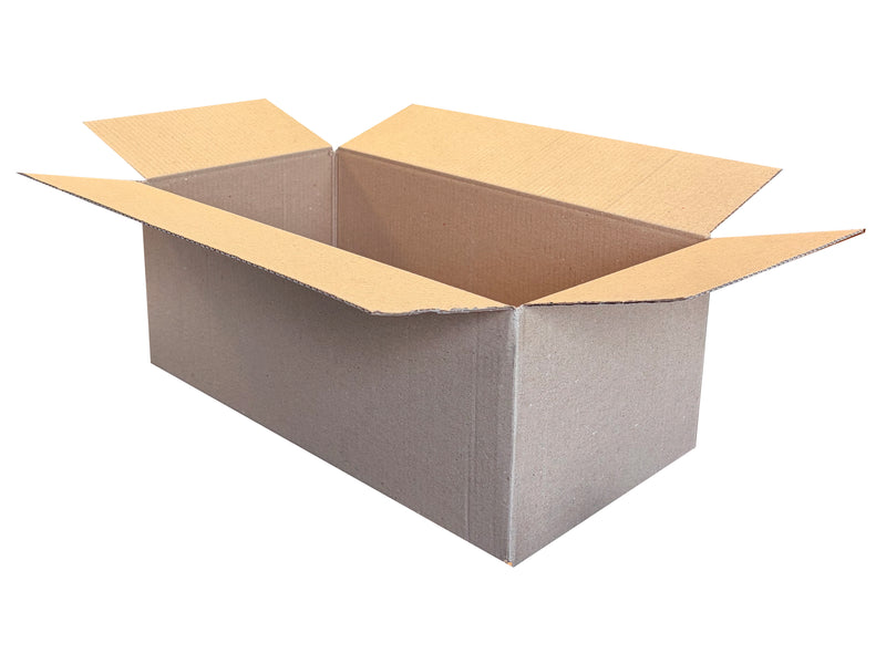 A plain, single wall box measuring 372mm x 193mm x 140mm