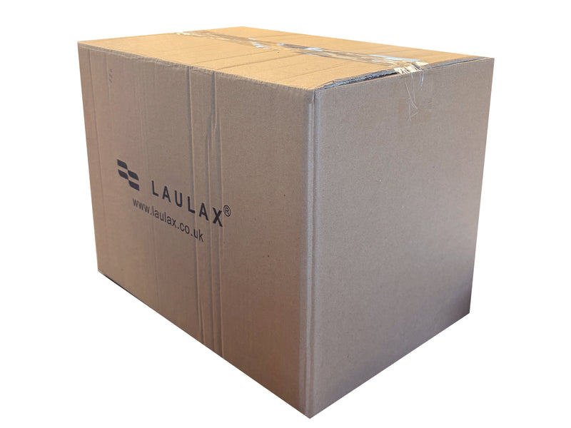 A sealed, printed box with 'laulax' branding on the long panel