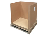 pallet boxes with panel removed for easy access