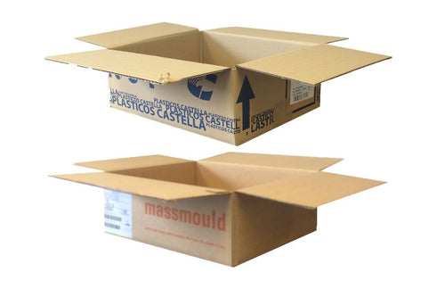 Used Printed Strong Single Wall Boxes - 380mm x 325mm x 138mm