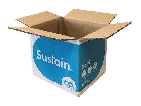 cardboard boxes with bright print