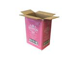 pink cardboard boxes