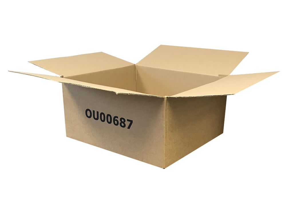 box with reference number printed on it