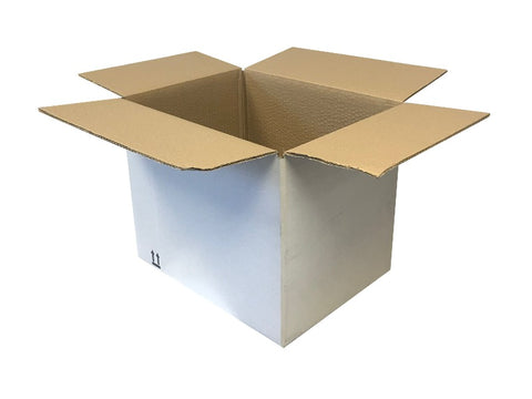 white cardboard boxes