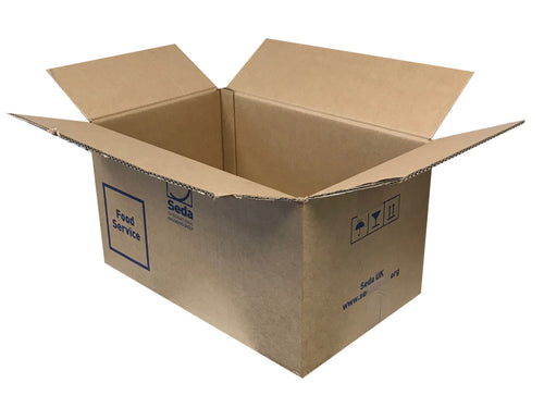 Used Printed Strong Single Wall Box - 390mm x 270mm x 247mm