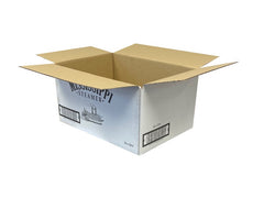 white printed cardboard box