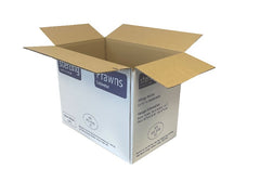 white printed packing boxes