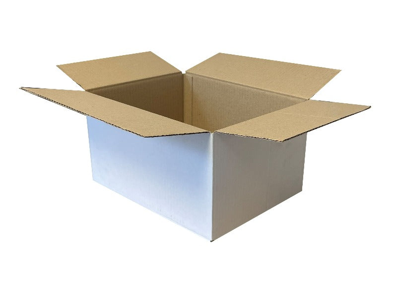 plain white cardboard box