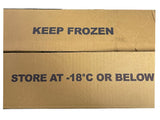 'keep frozen' printed on box flaps