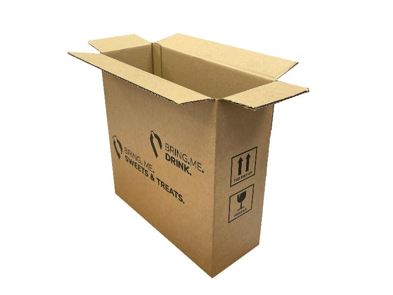 narrow cardboard boxes for sale with a printed logo