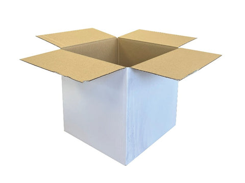 white cardboard boxes 10" cube